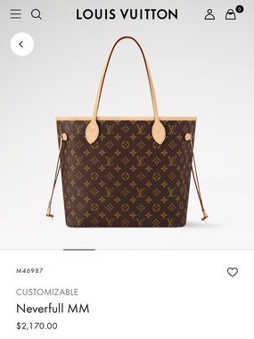 LOUIS VUITTON Neverfull MM Tote Bag Purse Monogram MSRP $2,170 Cherry Interior
